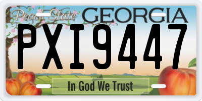 GA license plate PXI9447
