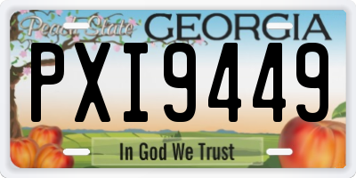 GA license plate PXI9449