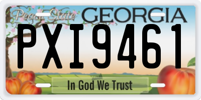 GA license plate PXI9461