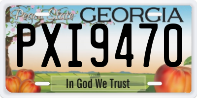 GA license plate PXI9470