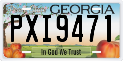 GA license plate PXI9471