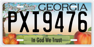 GA license plate PXI9476