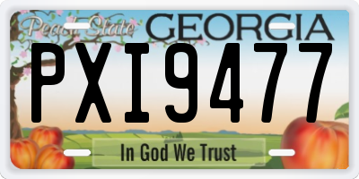 GA license plate PXI9477