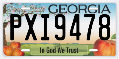GA license plate PXI9478