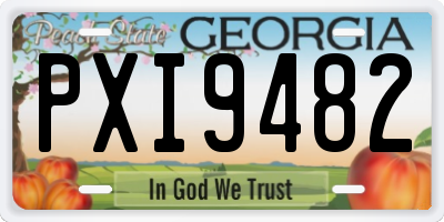 GA license plate PXI9482