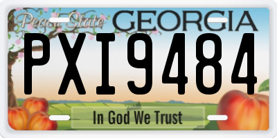 GA license plate PXI9484