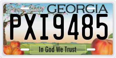 GA license plate PXI9485