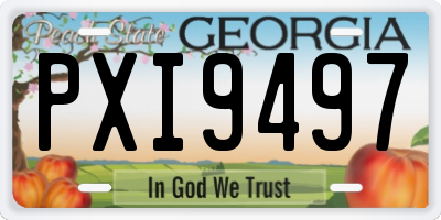GA license plate PXI9497