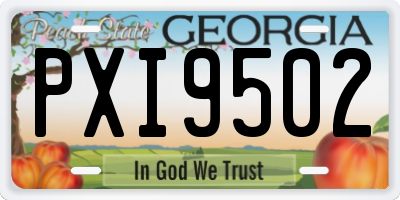 GA license plate PXI9502