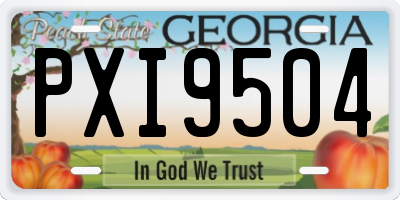 GA license plate PXI9504