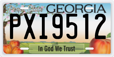 GA license plate PXI9512