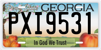 GA license plate PXI9531