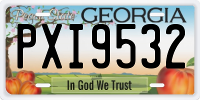 GA license plate PXI9532