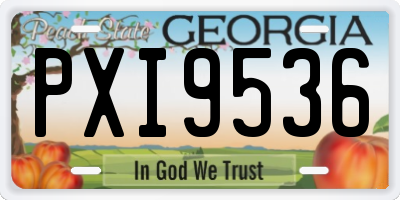 GA license plate PXI9536