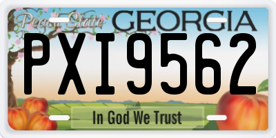 GA license plate PXI9562