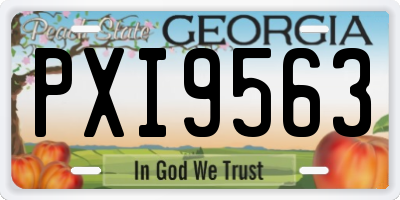 GA license plate PXI9563