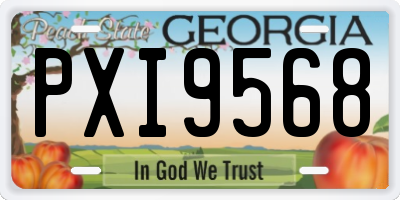 GA license plate PXI9568