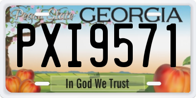 GA license plate PXI9571
