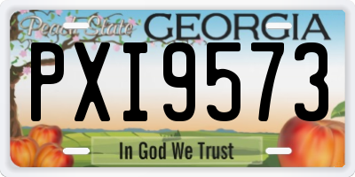 GA license plate PXI9573
