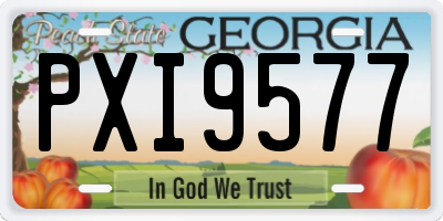 GA license plate PXI9577