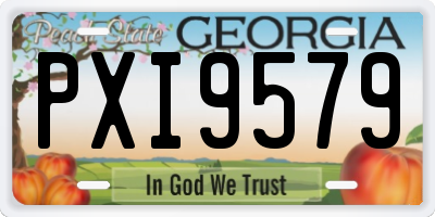 GA license plate PXI9579