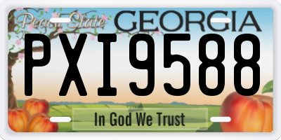 GA license plate PXI9588