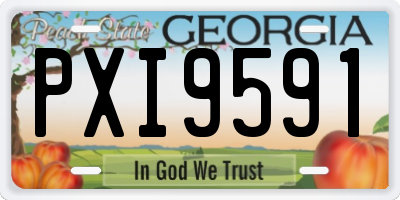 GA license plate PXI9591