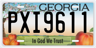 GA license plate PXI9611