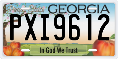 GA license plate PXI9612