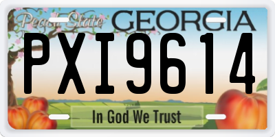 GA license plate PXI9614