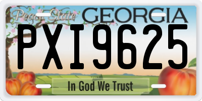 GA license plate PXI9625