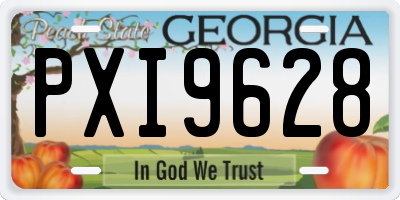 GA license plate PXI9628