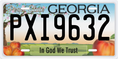 GA license plate PXI9632