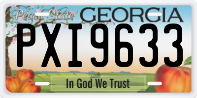 GA license plate PXI9633