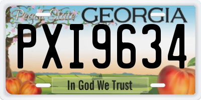 GA license plate PXI9634