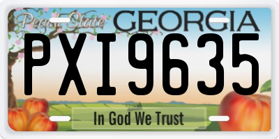 GA license plate PXI9635