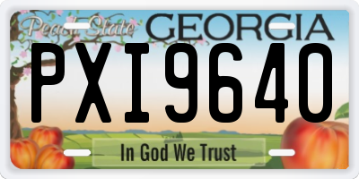 GA license plate PXI9640