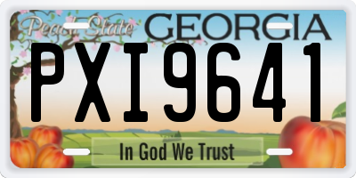 GA license plate PXI9641