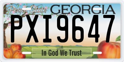 GA license plate PXI9647
