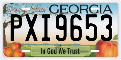 GA license plate PXI9653