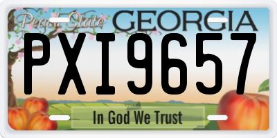 GA license plate PXI9657