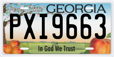GA license plate PXI9663