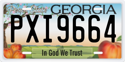 GA license plate PXI9664
