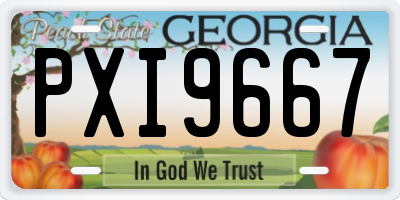 GA license plate PXI9667