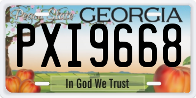 GA license plate PXI9668