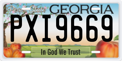 GA license plate PXI9669