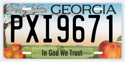 GA license plate PXI9671