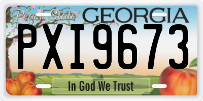 GA license plate PXI9673
