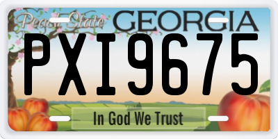 GA license plate PXI9675