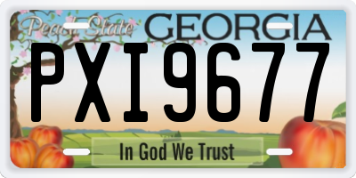 GA license plate PXI9677